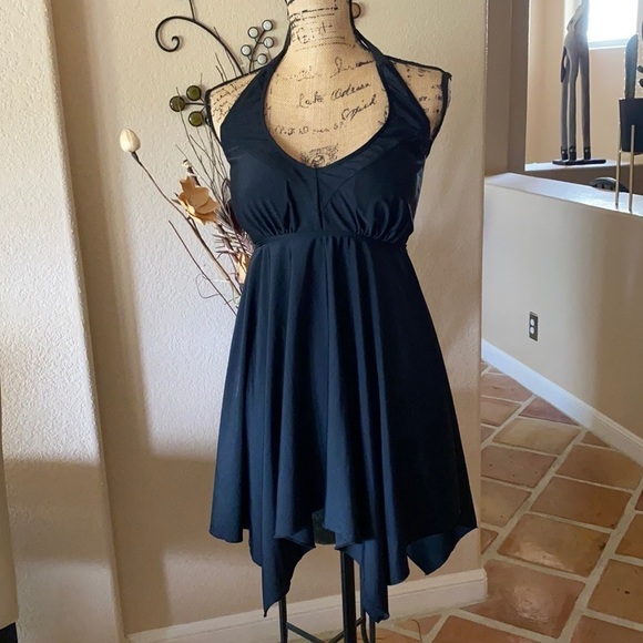 Swim Top Handkerchief Halter-top Medium Gothic Lolita Dark Goth Minimali… - Picture 2 of 8